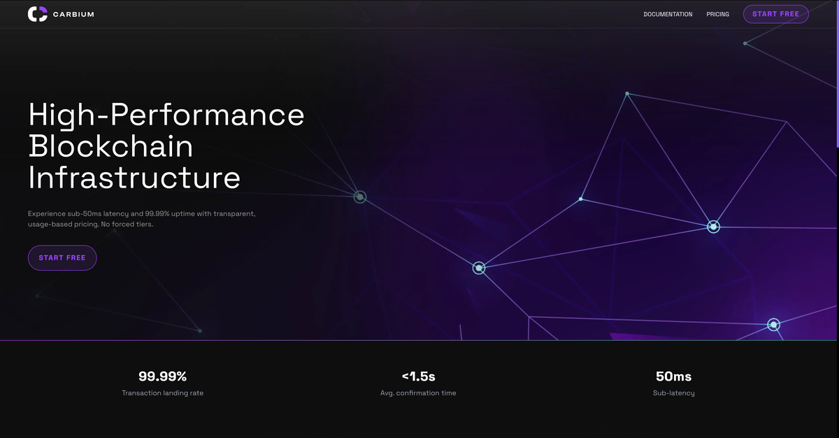 Carbium RPC is high-performance blockchain infrastructure. Bare-metal and Swiss-owned.