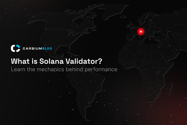 Carbium Blog banner for What is Solana Validator, highlighting Switzerland geographical position with Swiss flag